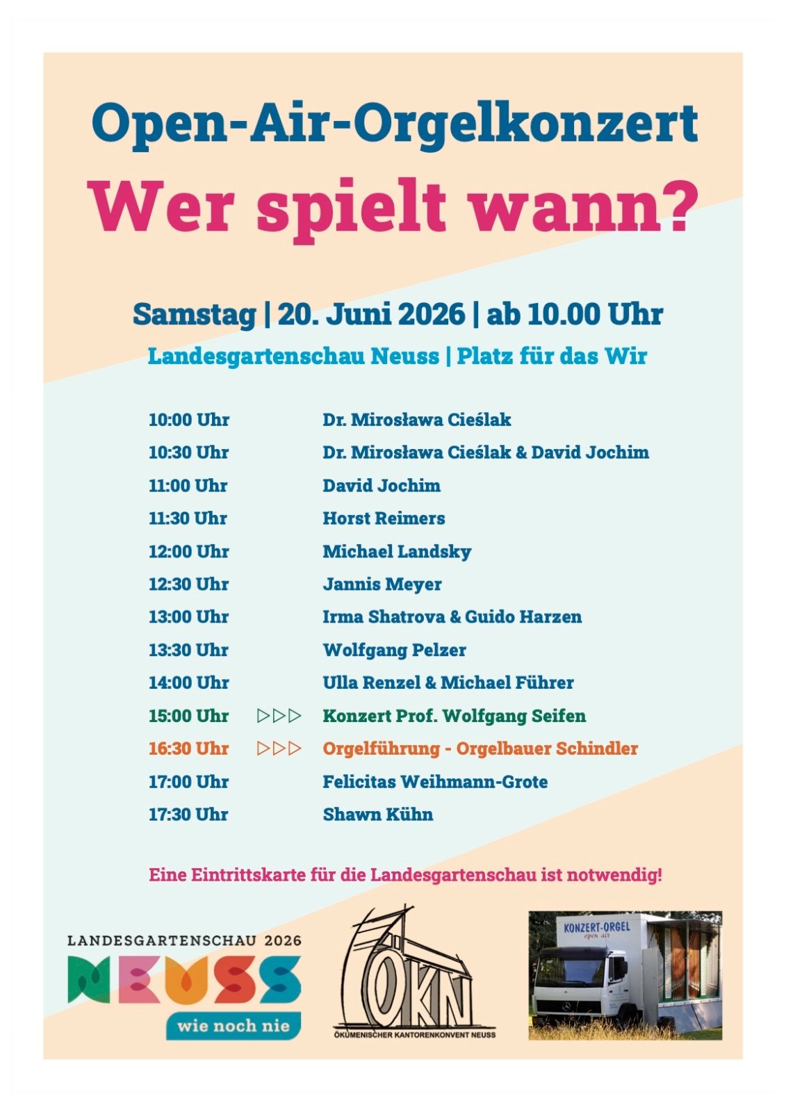 Orgel LaGa 2026 - Programm Samstag