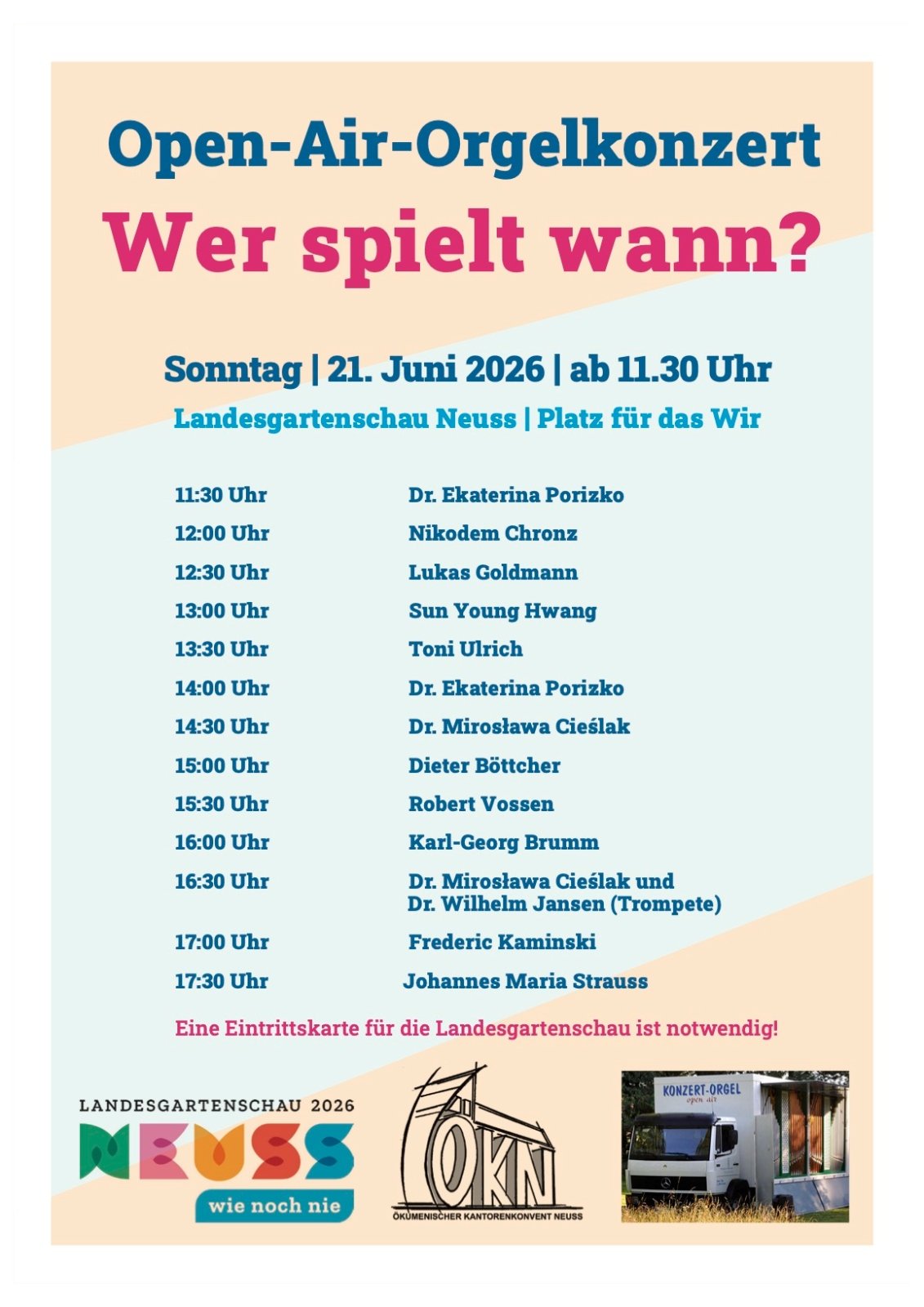 Orgel LaGa 2026 - Programm Sonntag